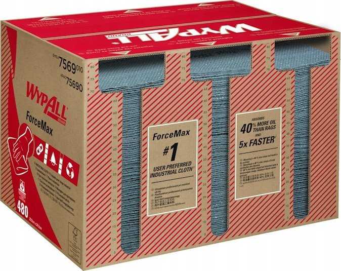 Kimberly-Clark Kimberly-Clark Wypall Forcemax - Valymo šluostė dalimis, sulankstoma, pilka - 480 sekcijų