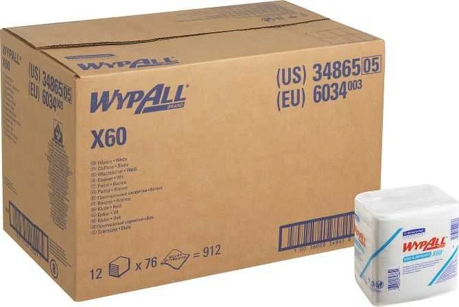 Kimberly-Clark Wypall X60 – šluostės dalimis, sulankstytos, baltos – 76 dalys