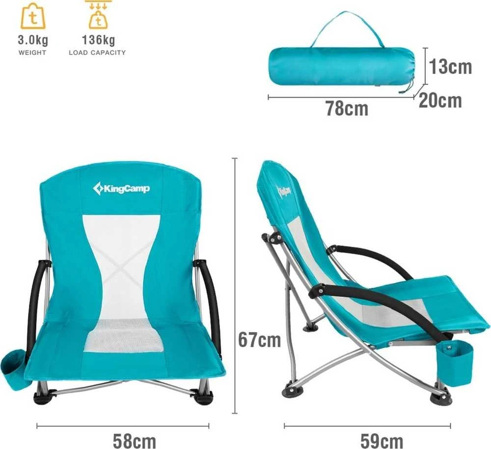 King Camp Sulankstomas kempingas Žvejybos kėdė KING CAMP Cyan Low