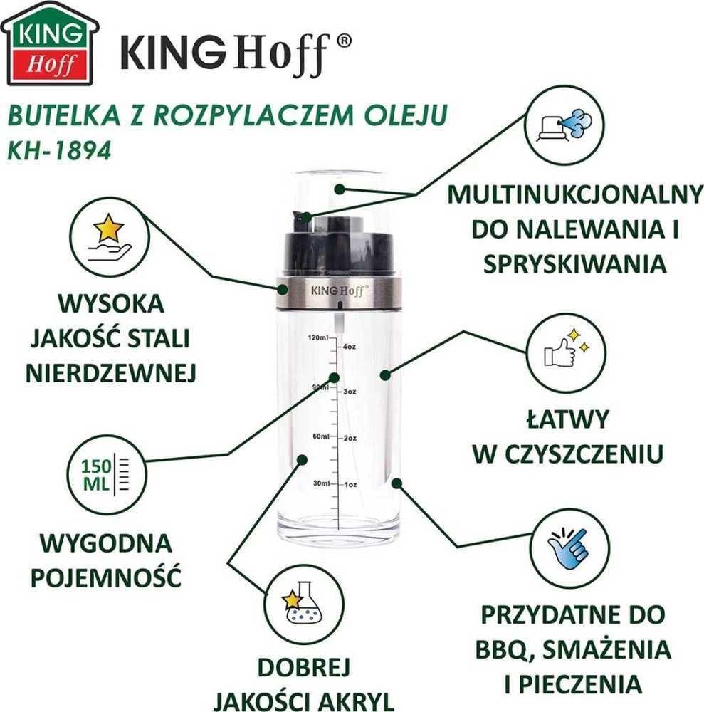 King Hoff Spryskiwacz 2 viename acto ir aliejaus purkštuvas, 150 ml, „Kinghoff“, KH-1894