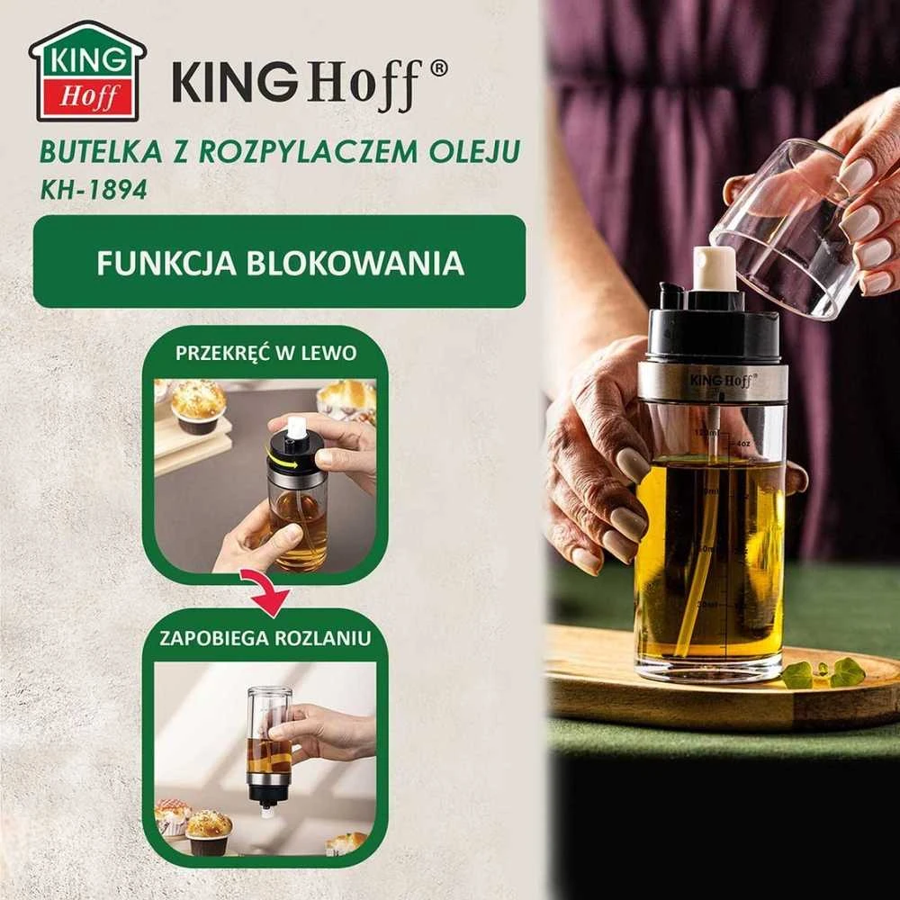 King Hoff Spryskiwacz 2 viename acto ir aliejaus purkštuvas, 150 ml, „Kinghoff“, KH-1894