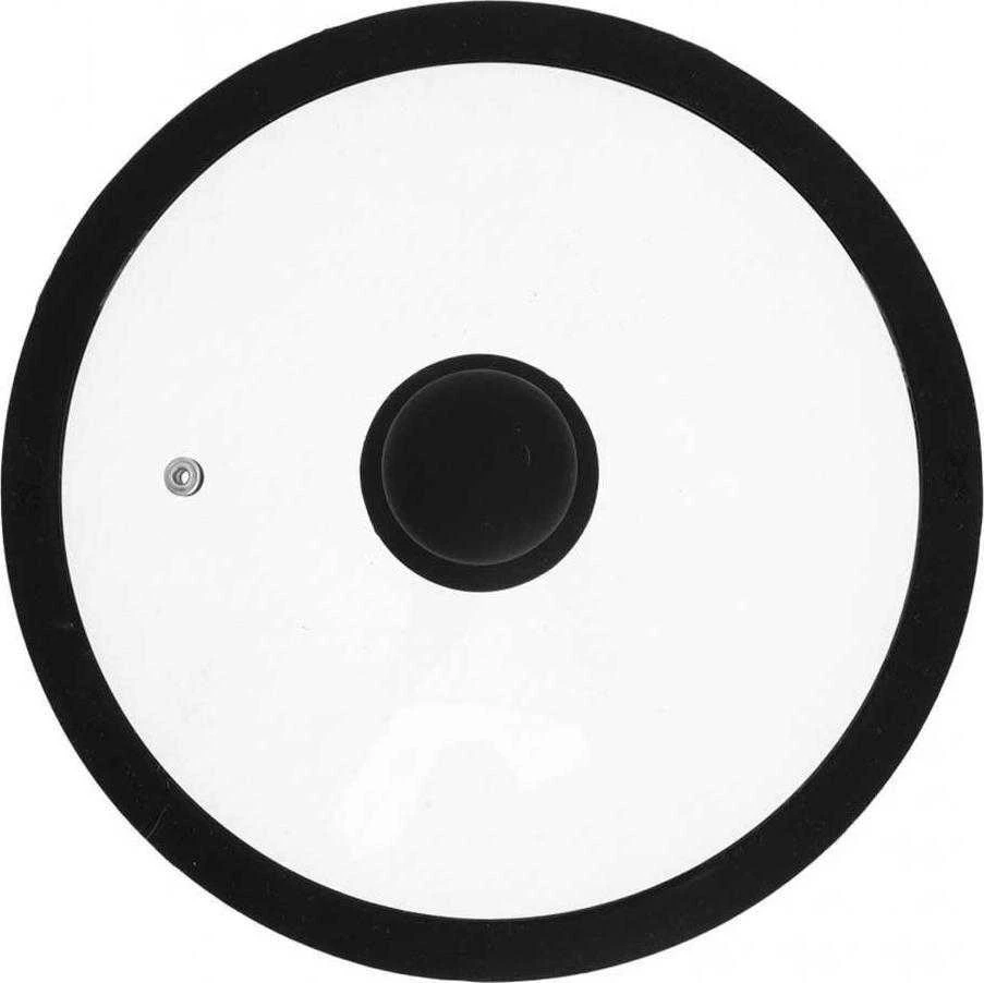 KingHoff stiklinis 20 cm dangtis su juodu apvadu