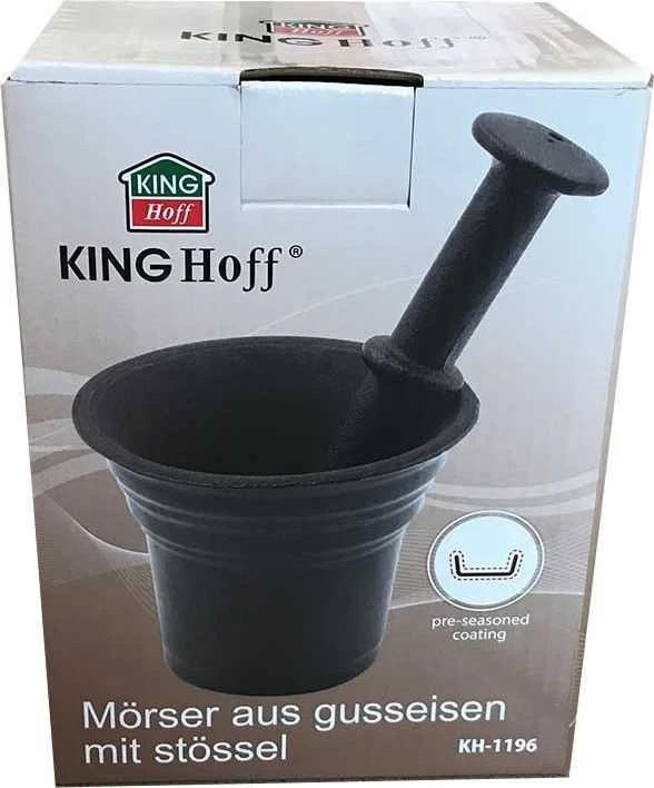 King Hoff Moździerz Ketaus grūstuvė, 2 vnt. rinkinys, skersmuo 17x10 cm, Kinghoff
