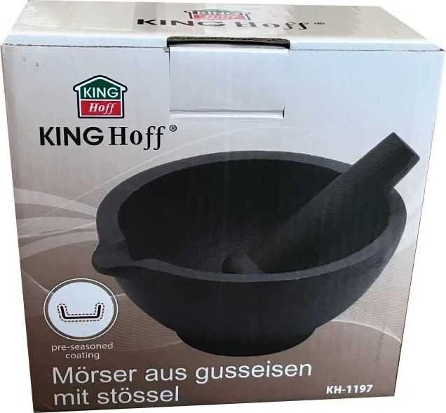 King Hoff Moździerz Ketaus grūstuvė, 2 vnt. rinkinys, skersmuo 13x6,5 cm, „Kinghoff“