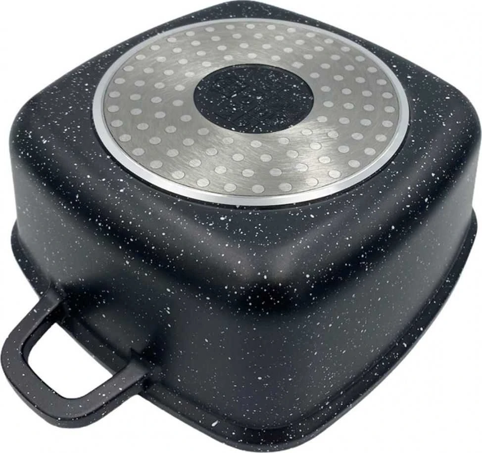 King Hoff Puodas „Kinghoff“ marmuru dengtas puodas, 4,4 l, juodas