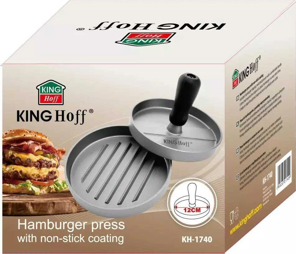 King Hoff Praska Kinghoff mėsainių presas, aliuminis, skersmuo 12 cm
