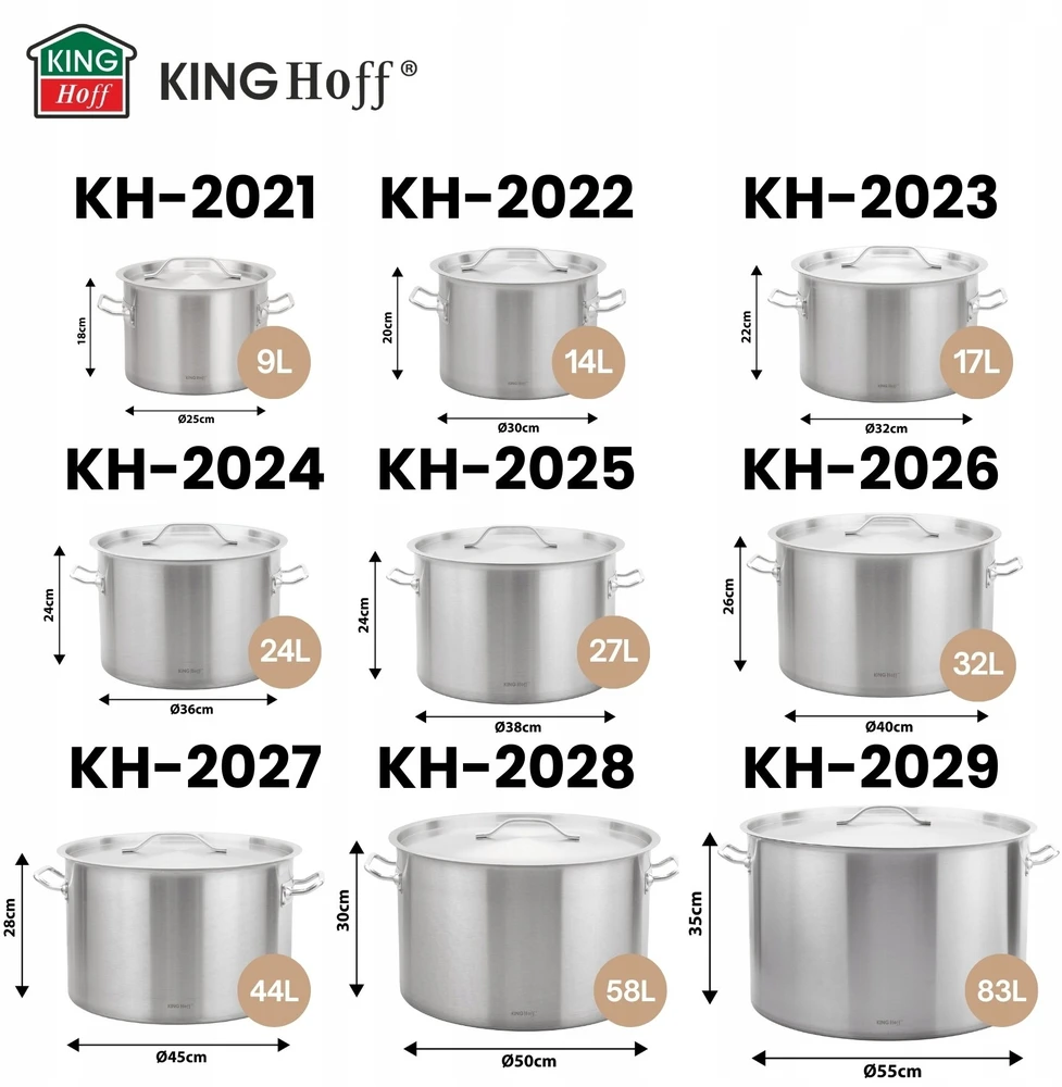 King Hoff Puodas Gastronorm puodas, nerūdijantis plienas, skersmuo 55cm, 83l, kinghoff, kh-2029