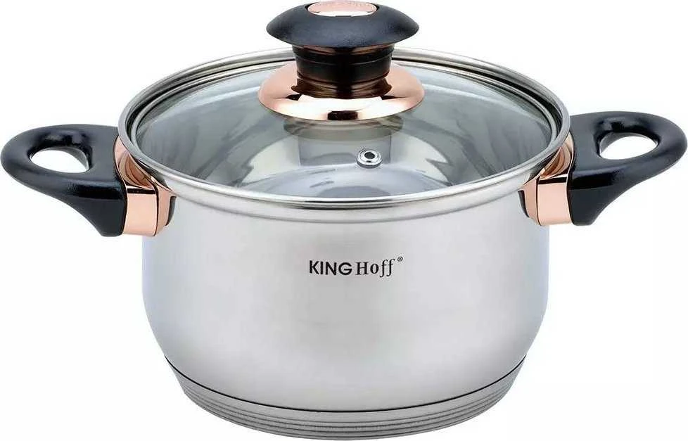 King Hoff PLIENINIŲ PUODŲ RINKINYS 12 EL. KINGHOFF KH-1767 ROSEGOLD