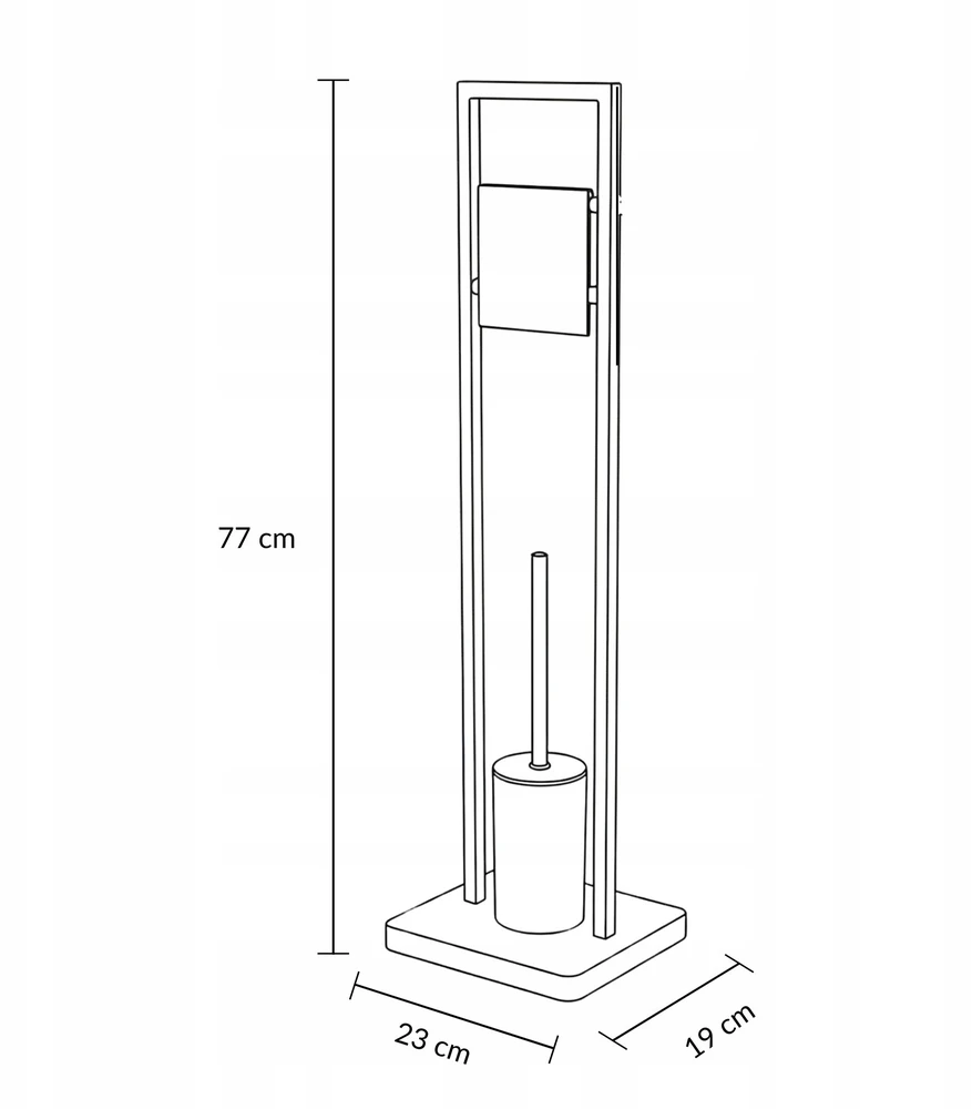 King Hoff KingHoff WC šepetėlis su tualetinio popieriaus laikikliu ARLE, 77 cm