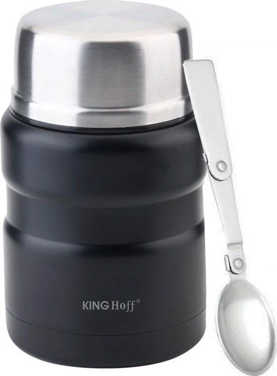 King Hoff Maisto termosas, plieno, 0,5 l, juodas, „Kinghoff“