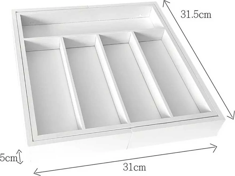 Organizer Bambukinis stalčių organizatorius, baltas, 52x31,5x5, kinghoff