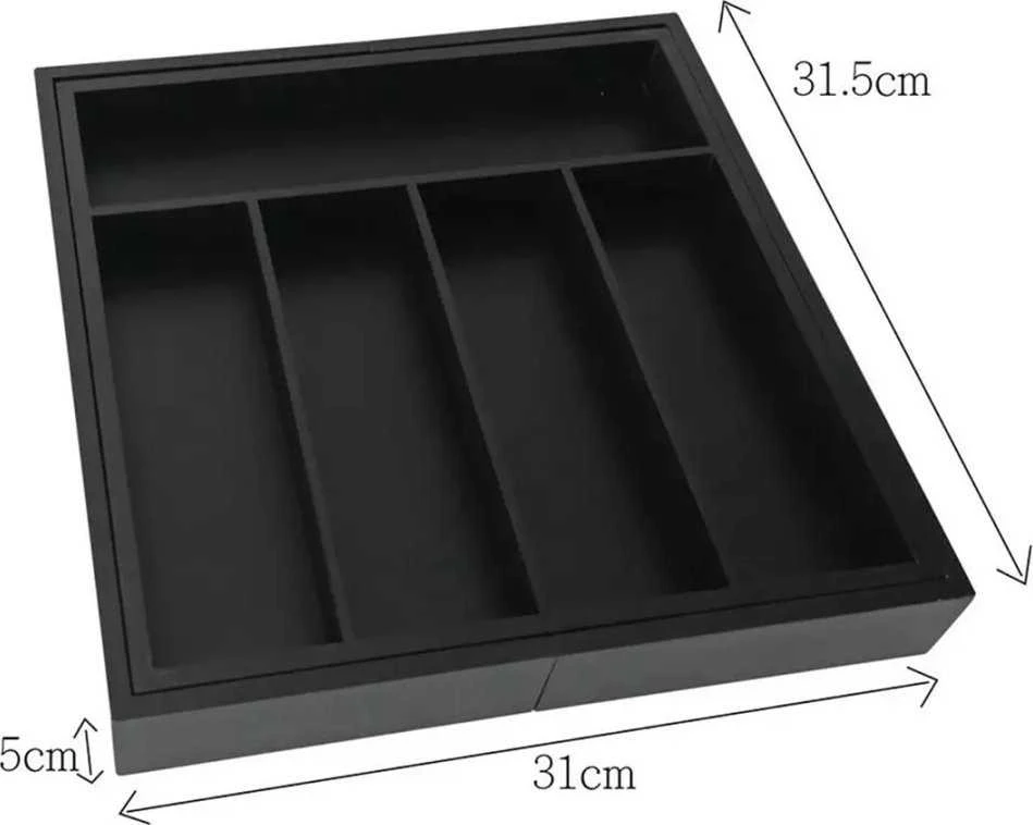 Organizer Bambukinis stalčių organizatorius, juodas, 52x31,5x5, kinghoff