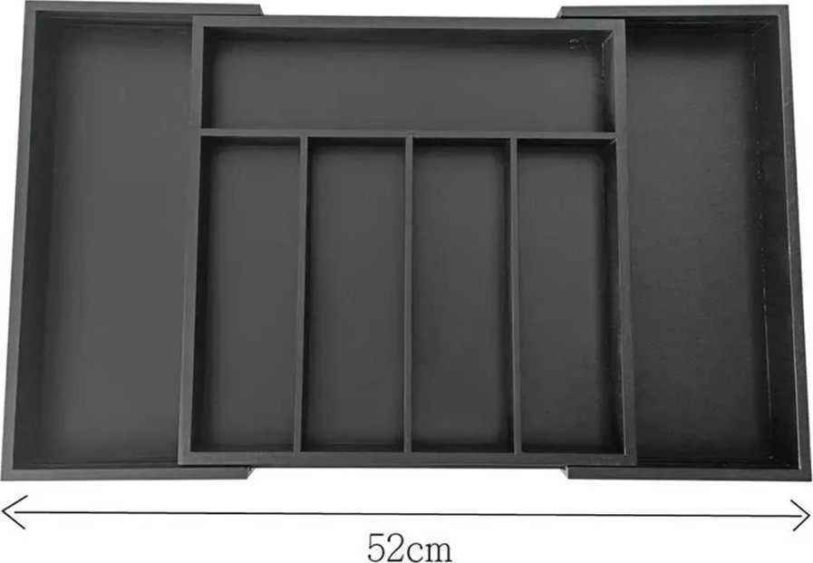 Organizer Bambukinis stalčių organizatorius, juodas, 52x31,5x5, kinghoff