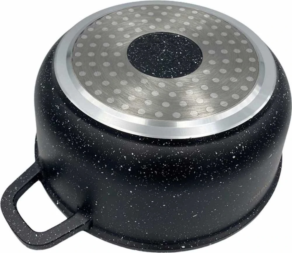 King Hoff Puodas Puodas su marmurine danga, 24 cm skersmens, 4,5 l, juodas, „Kinghoff“