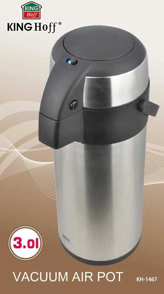 King Hoff Stalo termosas su pompa, plienas, 3 l, Kinghoff