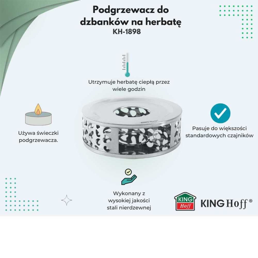 Podgrzewacz ąsočio šildytuvas, nerūdijantis plienas, skersmuo 15 cm, kinghoff, kh-1898