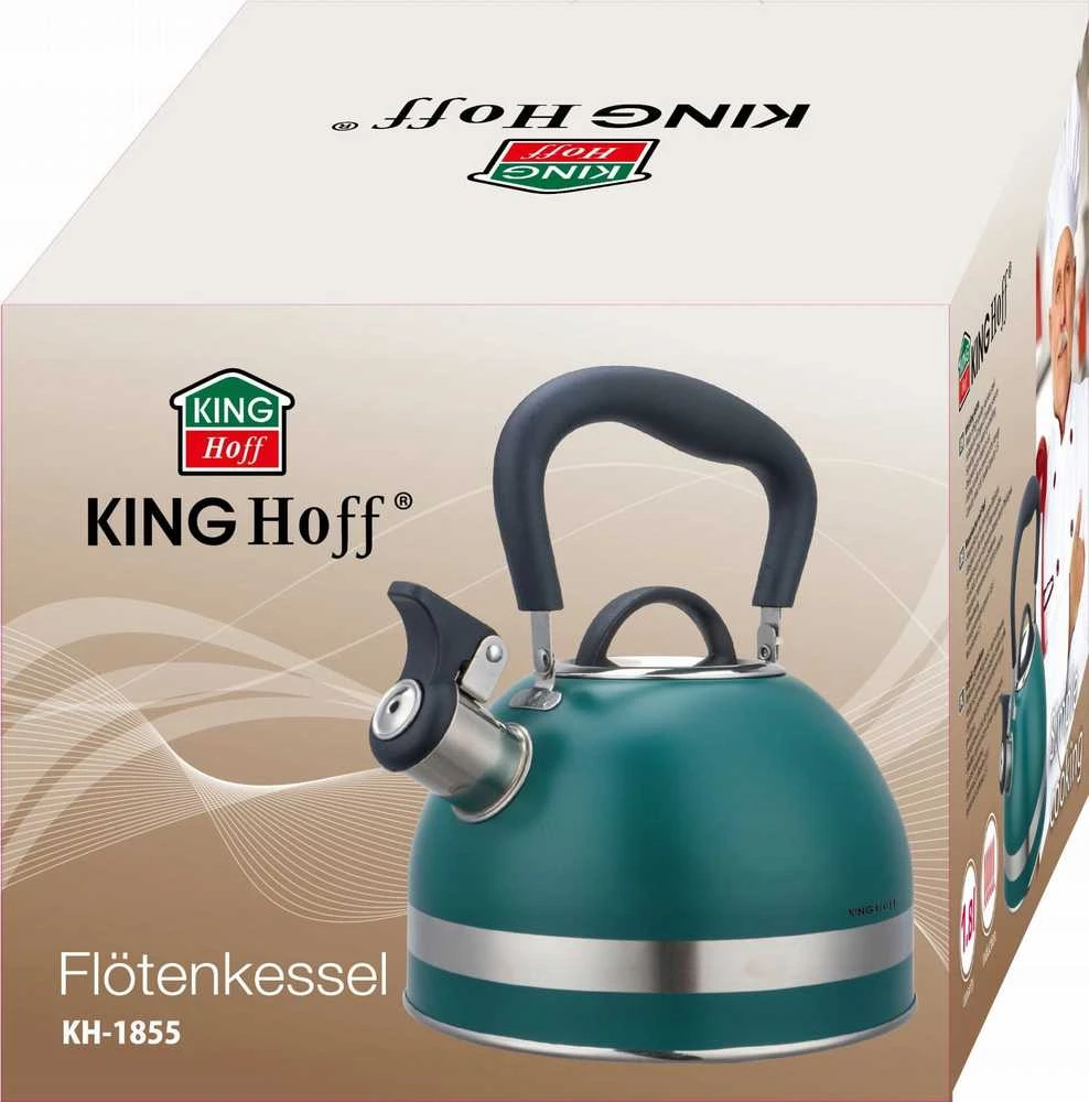 King Hoff Virdulys, Švilpiantis virdulys, 1,8 l, nerūdijančio plieno, žalias, kinghoff, kh-1855