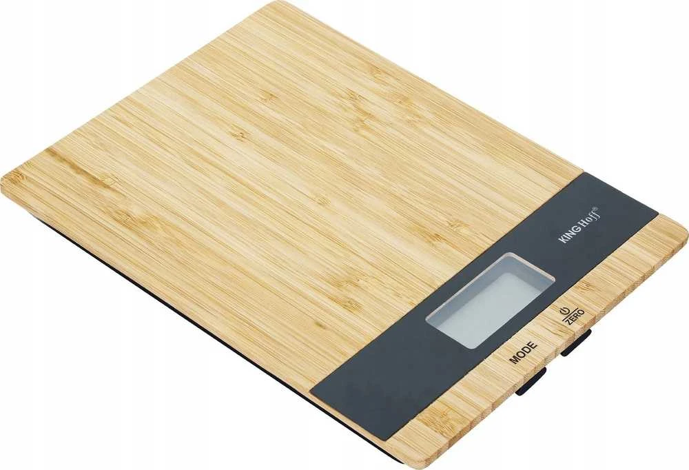 Virtuvinės svarstyklės King Hoff Svarstyklės Bambukinės virtuvės svarstyklės, 5kg, „Kinghoff“