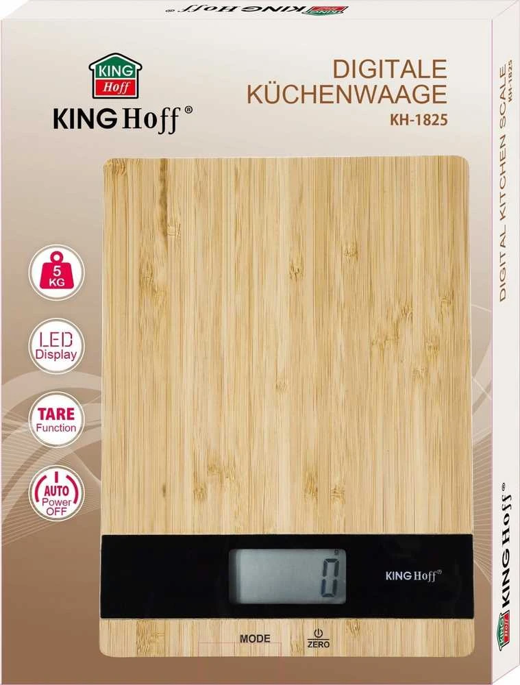 Virtuvinės svarstyklės Waga Svarstyklės Bambukinės virtuvės svarstyklės, 5kg, „Kinghoff“