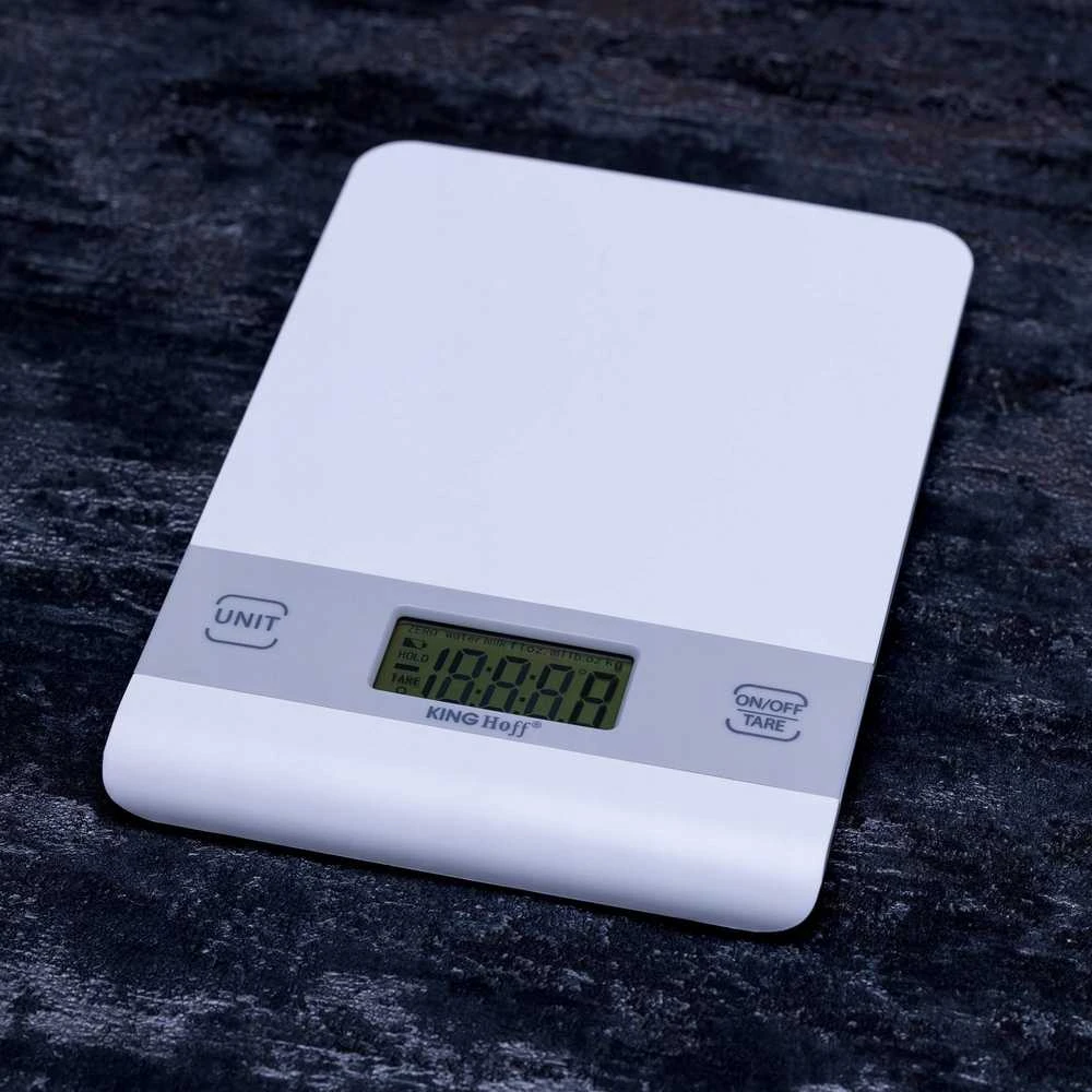 Virtuvinės svarstyklės King Hoff Svarstyklės Virtuvės svarstyklės, baltos, 5kg, „Kinghoff“