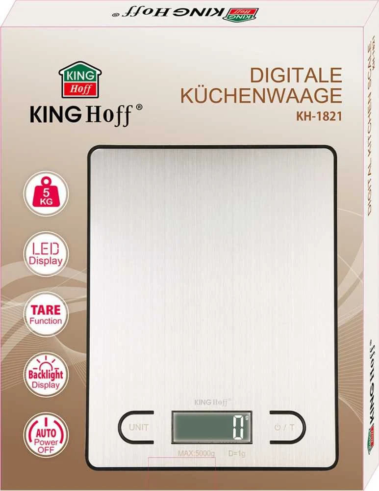 Virtuvinės svarstyklės Waga Svarstyklės Virtuvės svarstyklės, sidabro spalvos, 5kg, „Kinghoff“