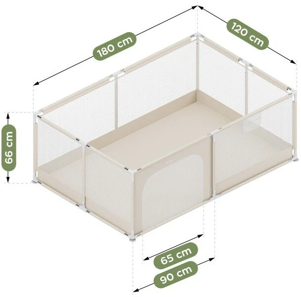 King Kids Baby playpen Cozy 22 rusvai gelsvas - 180 cm