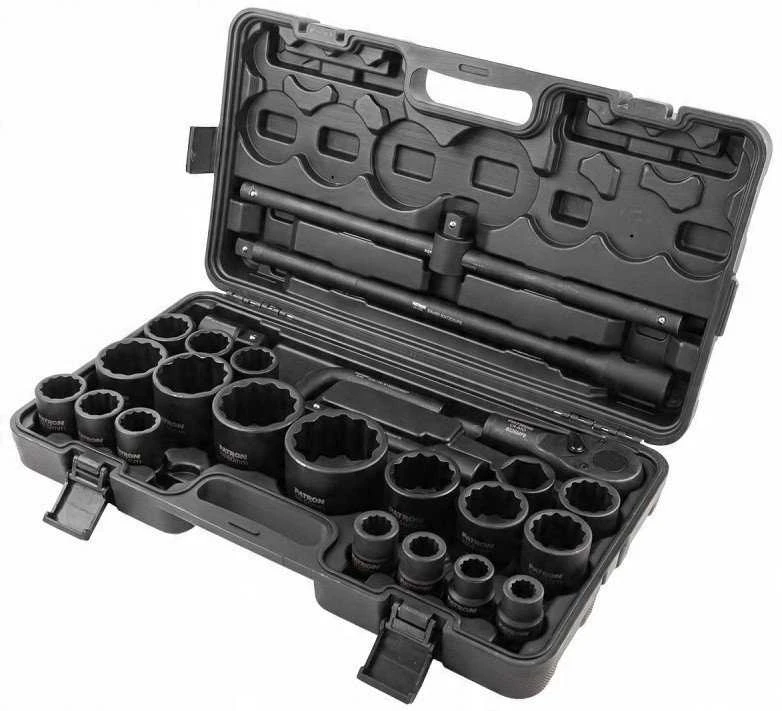 Smūginis veržliasukis King Tony Įrankių rinkinys udarowych 26el. 3/4" (17-50mm) i 1" (55-65mm) (12-kątnych)