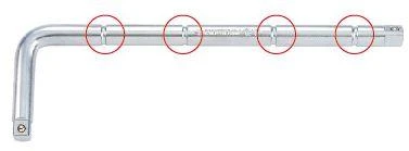 KING TONY KNOB 1/2" TIPO "L" 90° 300mm, pratęsimo rankena 4121 CHROME