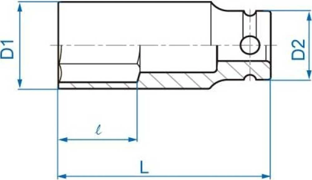 King Tony ILGA SMŪGINĖ ANTGALINĖ 1/2" 13 mm x 80 mm, šešiakampė King Tony