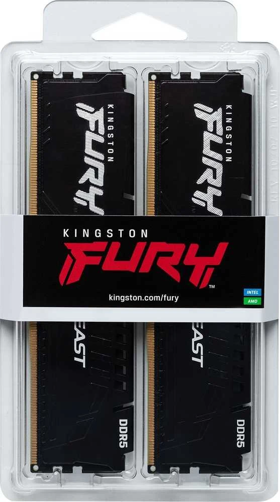 RAM Kingston KF556C40BBK4-128 128GB 5600MT/s DDR5 CL40 DIMM (Kit of 4) FURY Beast Juodas XMP | Kingstonas