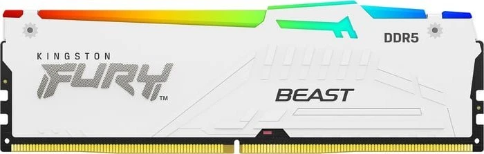 RAM „Kingston KF552C40BWAK4-128“ 128 GB 5200 MT/s DDR5 CL40 DIMM atmintis (4 vnt. rinkinys) „FURY Beast Baltas RGB XMP“ | „Kingston“