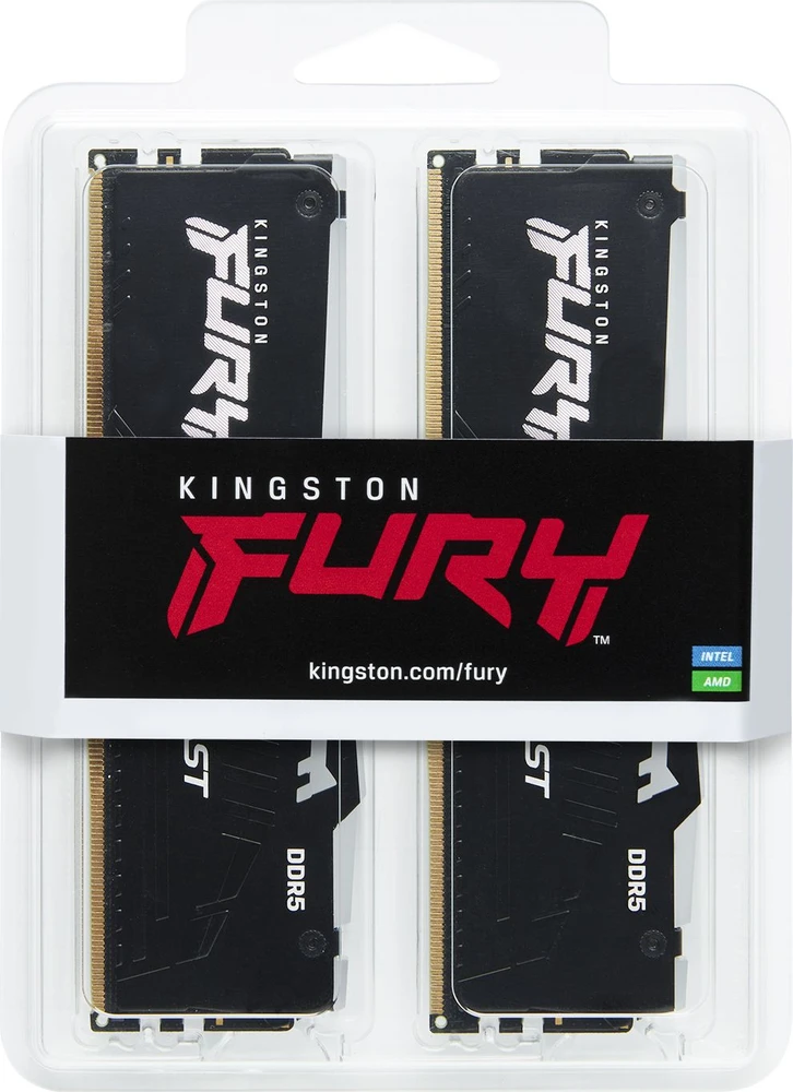 RAM „Kingston KF556C40BBAK2-64“ 64 GB 5600 MT/s DDR5 CL40 DIMM (2 vnt. rinkinys) „FURY Beast RGB“ | „Kingston“