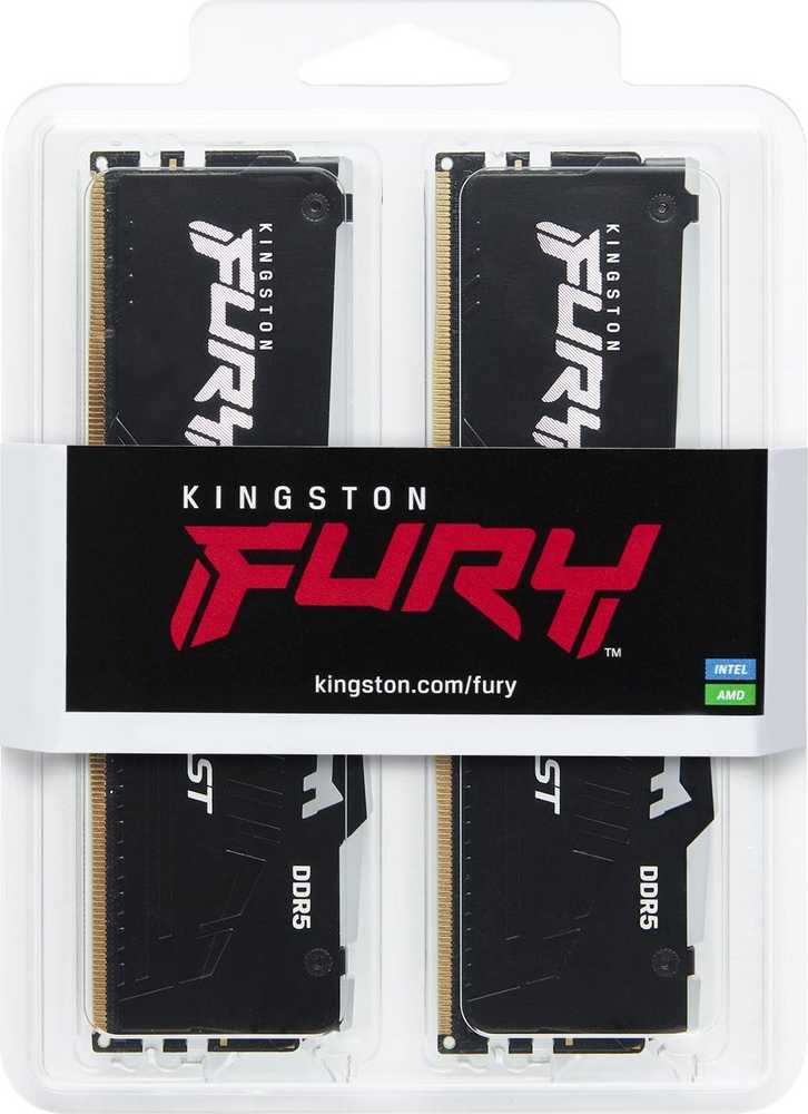 RAM „Kingston KF556C40BBAK4-64“ 64 GB 5600 MT/s DDR5 CL40 DIMM (4 vnt. rinkinys) „FURY Beast RGB XMP“ | „Kingston“
