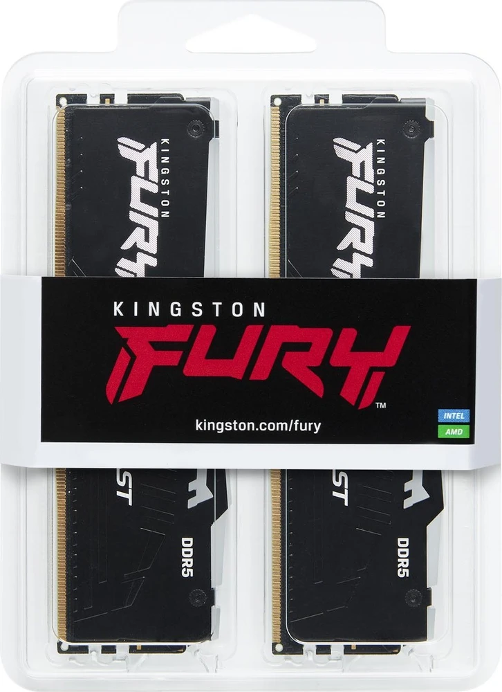 RAM „Kingston KF560C40BBAK4-64“ 64 GB 6000 MT/s DDR5 CL40 DIMM (4 vnt. rinkinys) „FURY Beast RGB XMP“ | „Kingston“