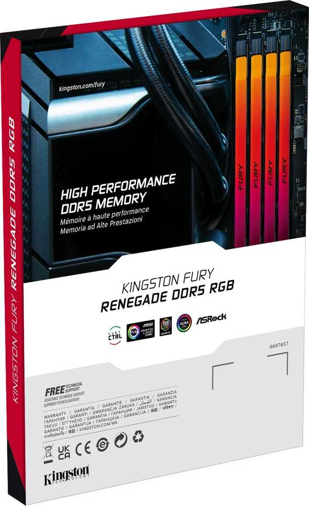RAM Kingstonas | Fury Beast | 32 komplektas (16GBx2) GB | DDR5 | 6400 MHz | PC/serveris | Registracijos Nr. | ECC Nr