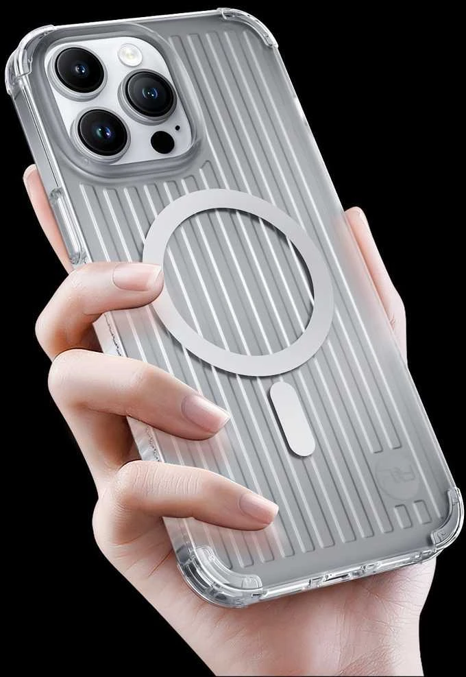 Kingxbar PQY Go Out Series magnetic Apple iPhone 14 Pro MagSafe dėklas telefonui juodos spalvos