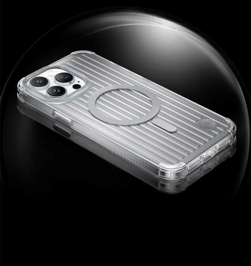 Kingxbar PQY Go Out Series magnetic Apple iPhone 14 Pro MagSafe dėklas telefonui juodos spalvos