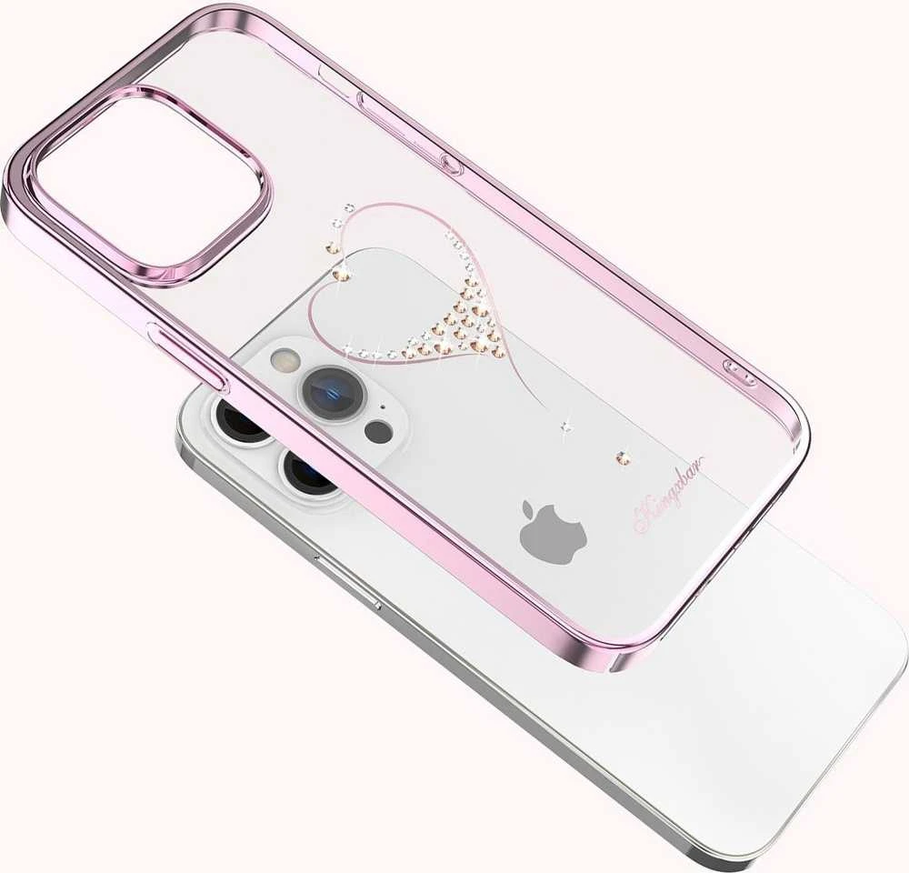 Silicone with Swarovski crystals Kingxbar Wish Series iPhone 14 Plus – dėklas telefonui rožinės spalvos