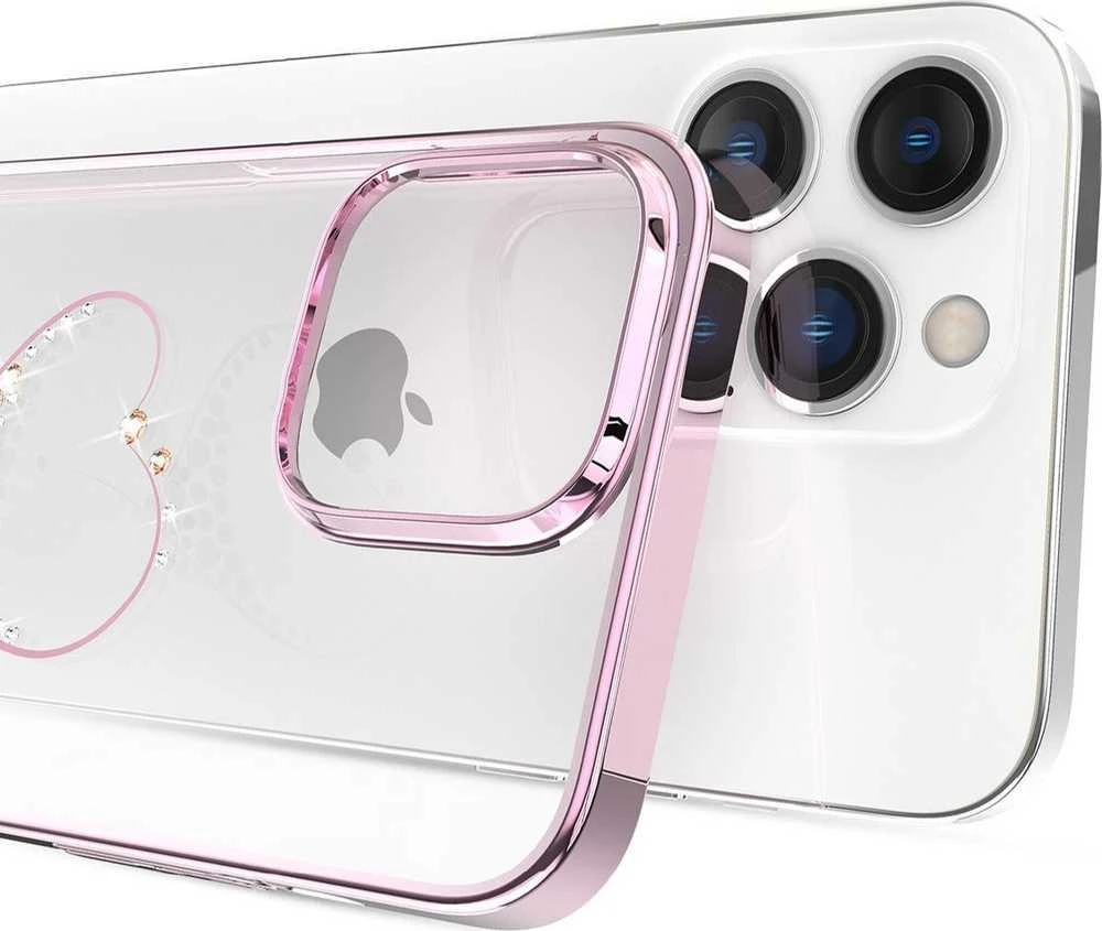 Silicone with Swarovski crystals Kingxbar Wish Series iPhone 14 Plus – dėklas telefonui rožinės spalvos