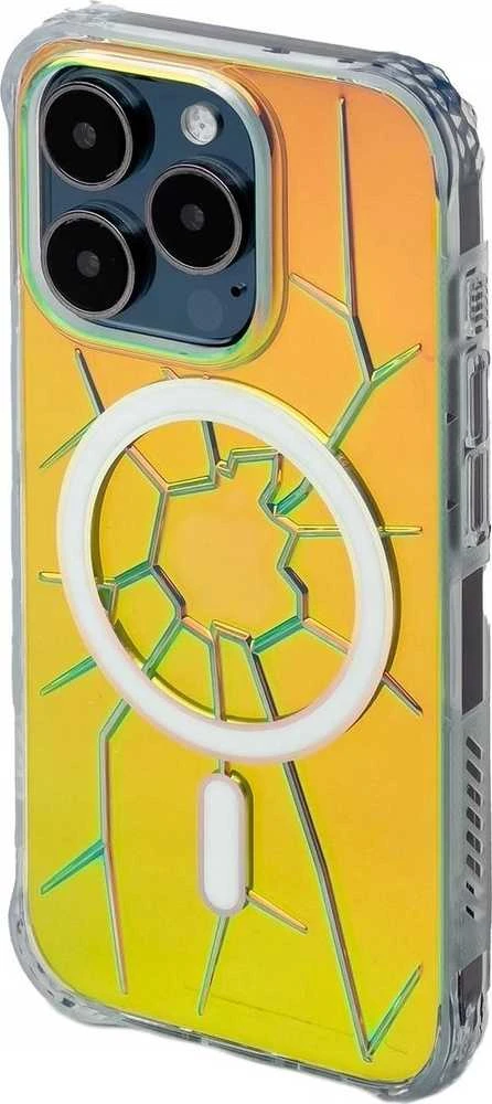 „MagSafe Kingxbar PQY Crack“ serijos silikoninis dėklas „Apple iPhone 15 Pro Max“ (holografinis)
