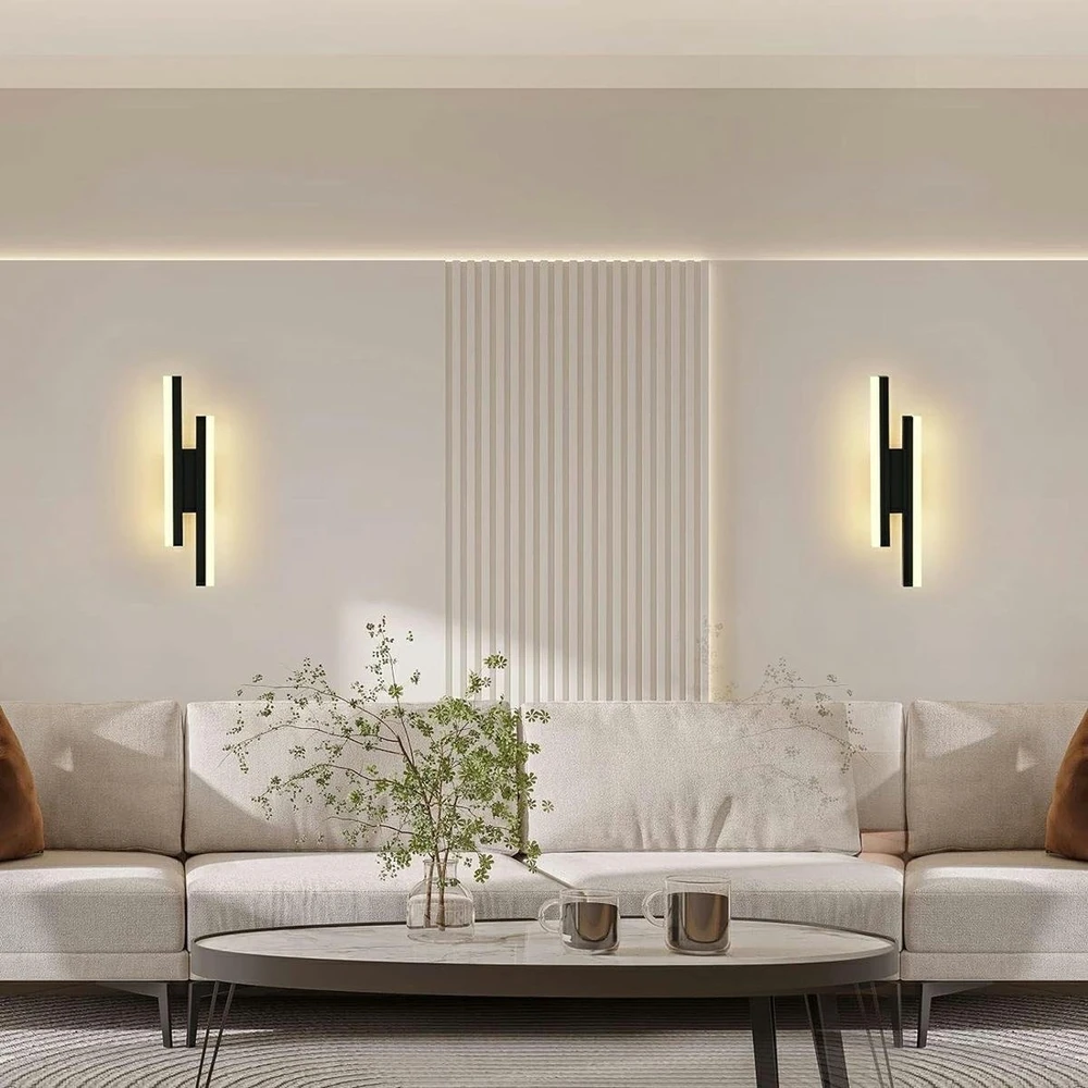 ATL Dvigubas LED sieninis šviestuvas 9W, 3000K, juodas
