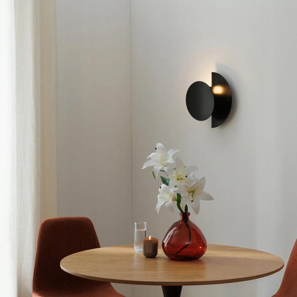 Atmosphera Lamp Juodas palėpės sieninis šviestuvas MYSTI, aukštis 30,5 cm