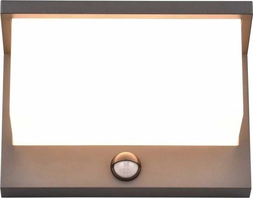 DELIGHT 13W LED sieninis fasado šviestuvas NESTOS, antracito sp., 3000K, su judesio davikliu, IP54