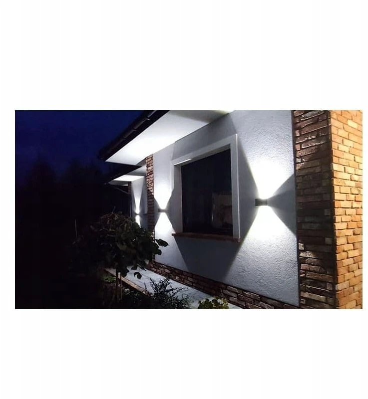 Sieninis šviestuvas Led Line Lite Sieninis lauko šviestuvas CUBE 2x3W 4000K, reguliuojamo švietimo kampo, juodas spalvos
