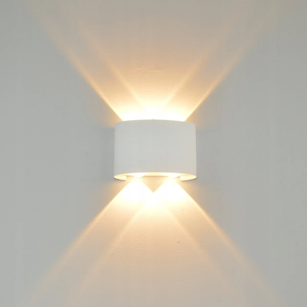 Sieninis šviestuvas Italux 4W LED sieninis fasado šviestuvas ORTELO, baltas, 3000K, šviečia į abi puses