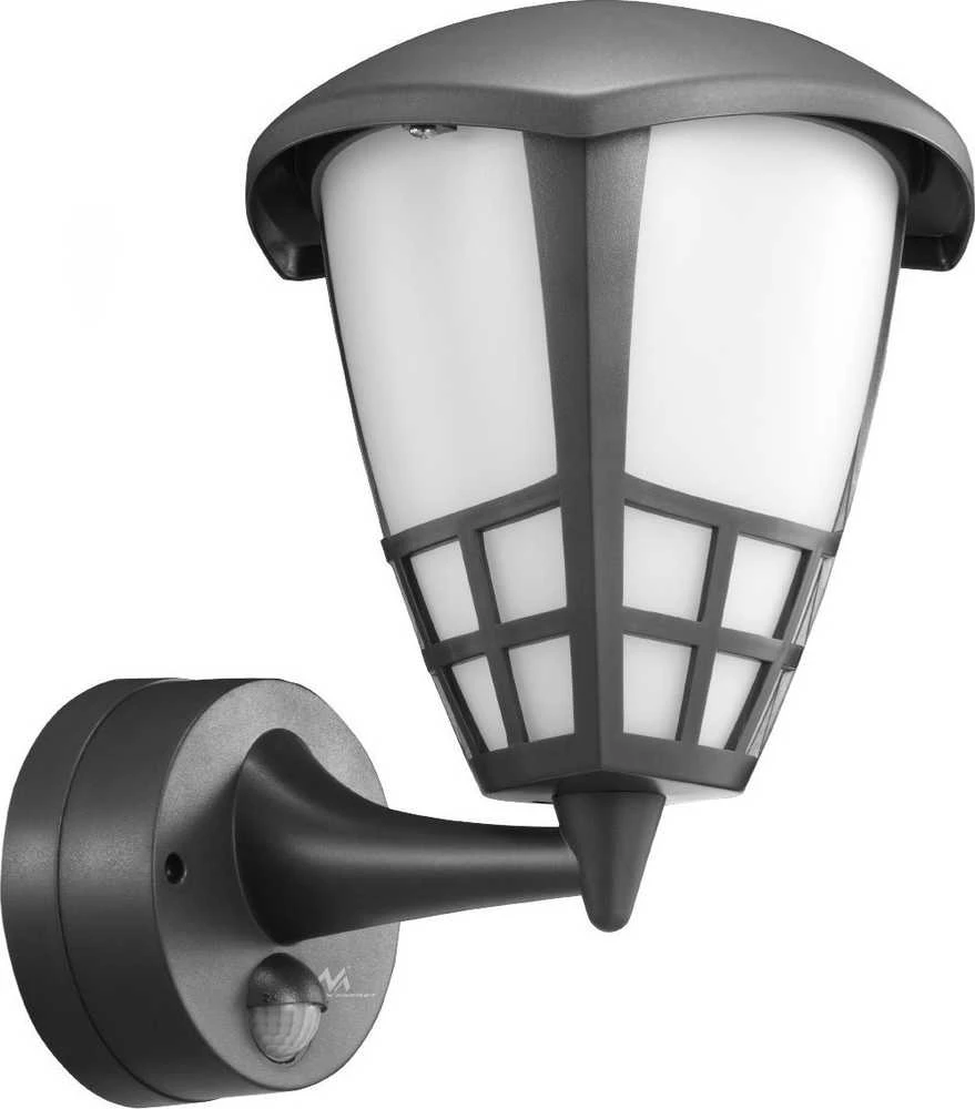 Kinkiet Sieninis šviestuvas 1xE27 su „Maclean“ jutikliu, infraraudonųjų spindulių jutikliu, maks. apkrova 60 W, IP65, pilkas, MCE518 GR