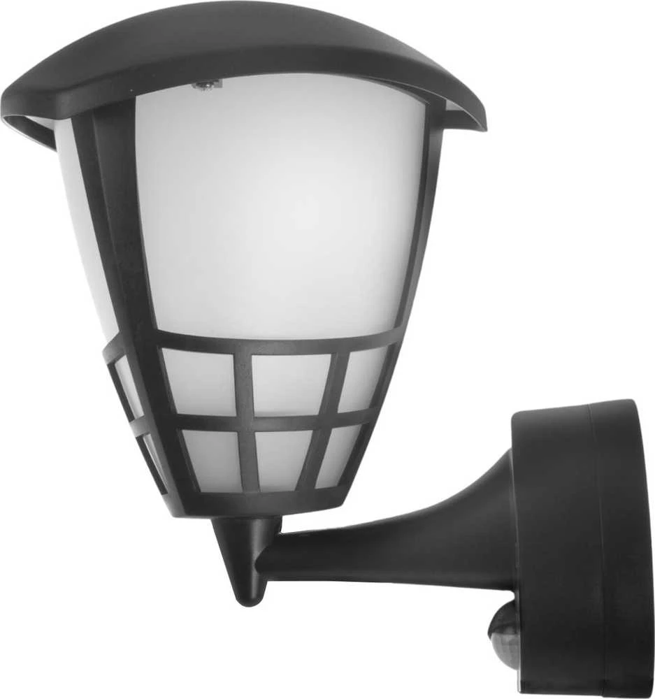 Sieninis šviestuvas 1xE27 su Maclean jutikliu, infraraudonųjų spindulių jutikliu, maks. apkrova 60W, IP65, juoda spalva, MCE518 B