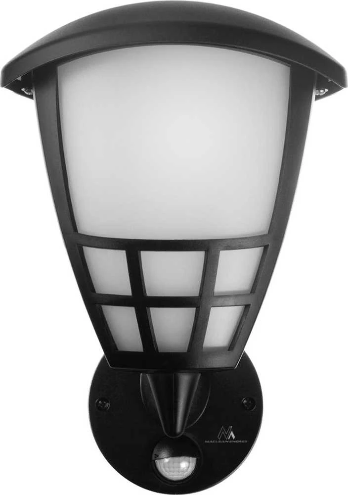 Sieninis šviestuvas 1xE27 su Maclean jutikliu, infraraudonųjų spindulių jutikliu, maks. apkrova 60W, IP65, juoda spalva, MCE518 B
