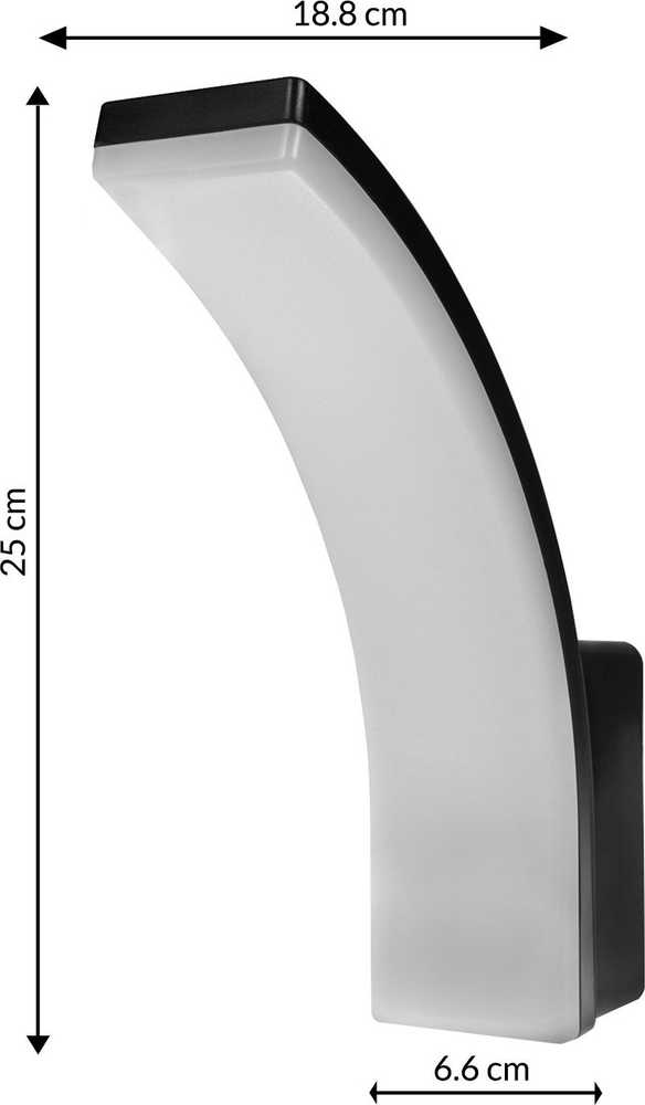 Sieninis šviestuvas Lampa LED Maclean,spalva juoda, 20W, IP65, 2750lm, barwa neutralna balta (4000K) MCE511 B