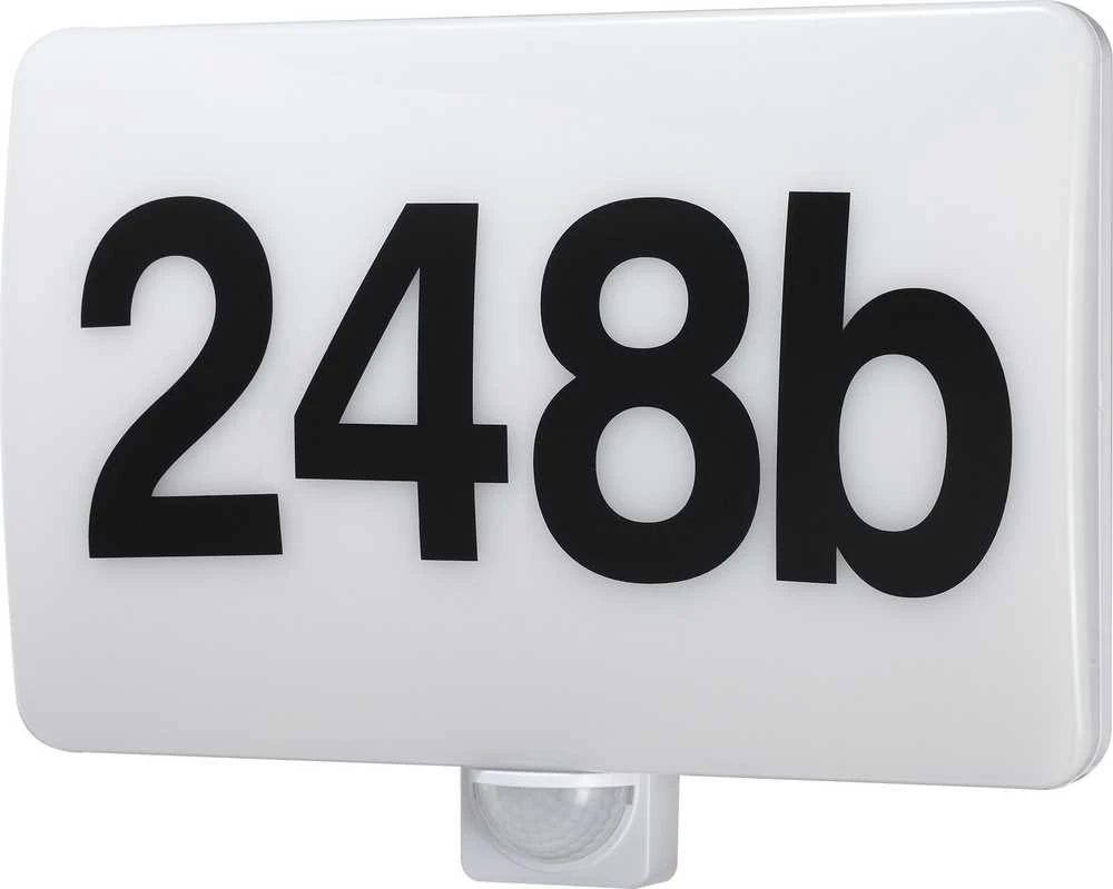 Lampa „Maclean“ LED lempa, namo numerio indikatorius, prieblandos ir judesio jutiklis, reguliuojamo ryškumo, 20 W, IP65, neutrali spalva (4000 K), 1600 lm, MCE466 W